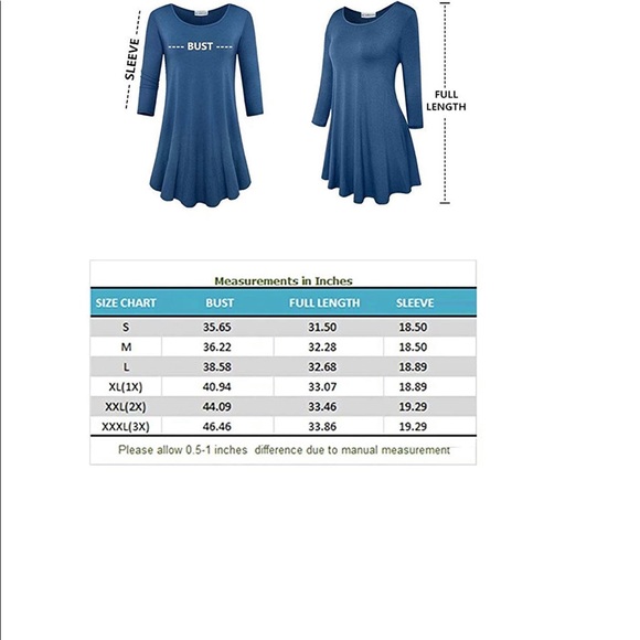 Navy Tunic For Leggings Spandex Stretch - Picture 6 of 6